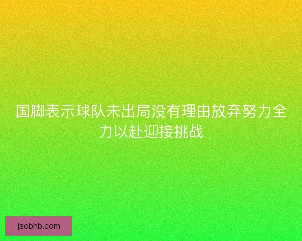 国脚表示球队未出局没有理由放弃努力全力以赴迎接挑战